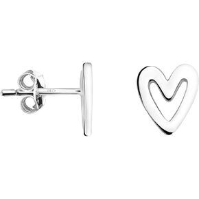 SOFIA MILANI - Solid 925 Sterling Silver Earrings for Women - Heart Stud Earring - E1197