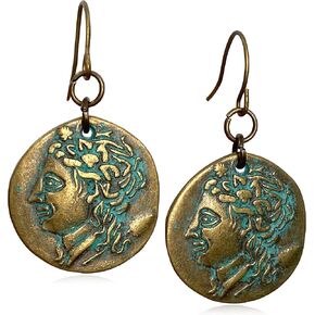 Handmade Unique Bohemian Tribal Hoop Spiral Leaf Flower Earring Lightweight Vintage Bronze Round Circle Geometry Dangle Drop Earrings for Women