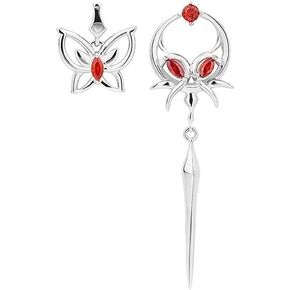 Heaven Official Blessing Hua Cheng Cosplay Earrings - Silver/Red (Pair)