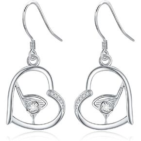 Golf Earrings 925 Sterling Silver Golf Dangle Earrings Sports Earrings Golf Jewelry for Women