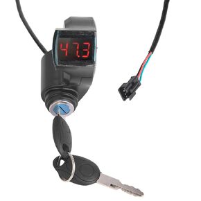 E-Bike Thumb Throttle LCD Display 12V-84V, EBike LED Display Voltage Display with Key Lock Digital Battery Voltage Power Switch for Scooter Electric Bike