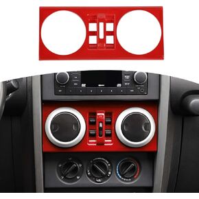 RT-TCZ for Jeep JK Dashboard Center Control Window Switch Panel Trim Cover for Jeep Wrangler JK JKU 2007-2010 4DR Red Interior Accessories