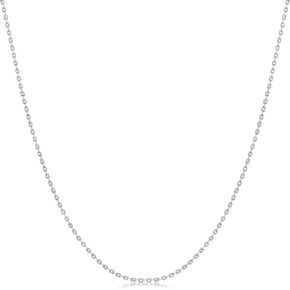 micuco Cable Chain Necklace for Women, 1.1mm Silver Chain, 16/18/20/22/24 Inch Stainless Steel Necklace for Women Lady