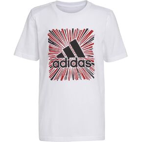 adidas Boys' Short Sleeve Cotton Blocked Bos Logo T-Shirt