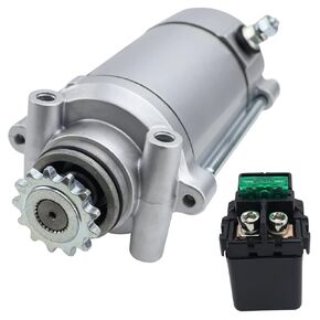 Starter & Relay for Honda CB250 Nighthawk 250 1991-2008| CMX250C Rebel 250 1996-2014| CMX250C2 Rebel 250 2-Tone 1999 2000| CMX250X Rebel 250 2015 2016, 31200-KW4-018, CMX250 Rebel 250 Starter