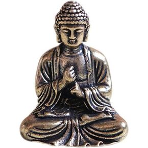 Vintag Mini Small Meditation Buddha Statue Hand Painted Yoga Figurine Collectible Craft Feng Shui Sculpture Decor for Home Office Shelf Desktop Statues
