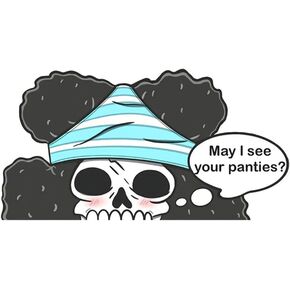 EARLFAMILY 5.1'' Car Stickers for Skull Baron Peeker Anime May I See Your Panties Window Door Funny Decal Waterproof Vinyl Car Accessories