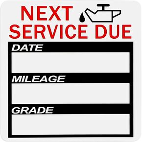 Oil Change Stickers Static Cling 120Pcs 2x2 Oil Change Reminder Sticker for Windshield with No Residue Clear Next Service Due Reminder Labels Easy Write & Peel for Car Auto Vehicle Trucks Window