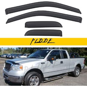 4 pcs Compatible with 04-14 F-150 Super/Extended Cab Front+Rear Sun/Rain Guard Outside Mount Window Visors