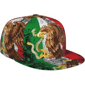 Cute Mexico Flag Hat Unisex Mexican Flag Baseball Cap for Men Women Adjustable Snapback Flat Bill Baseball Cap
