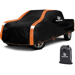 Truck Cover Heavy Duty 100% Waterproof Pickup Truck Cover All Weather Protection Rain UV Full Car Cover Universal Fit for Ford F150 Chevy Silverado Dodge Ram 1500