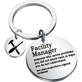 MAOFAED Facility Manager Gift Facility Manager Keychain Coworker gift Work Friend Gift New Job Gift Employee Gift