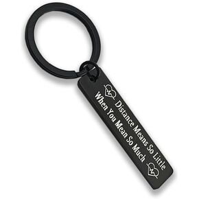 Long Distance Relationship Gift Couple Keychain for Boyfriend Girlfriend Going Away Gift for Husband Wife Couples Brithday Valentines Gift Anniversary Keychain Gift