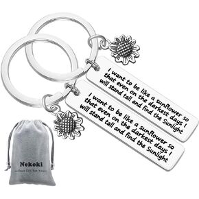 2pcs Inspirational Gift I Want to be Like a Sunflower So That Even on The Darkest Days I Will Stand Tall and Find The Sunlight Spiritual Gifts for Women