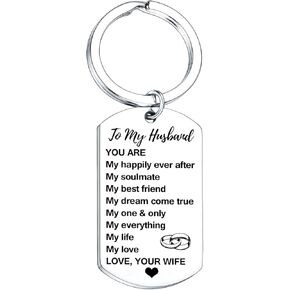 Husband Gift Anniversary Keyring for Husband from Wife Christmas Birthday Gift for Husband Husband Keychain Valentine Gifts