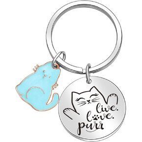 Cat Purr Gift Cat Owner Keychain Cat Birthday Coworkers Gift Sister Keychain Veterinarian Keychain
