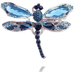 Andy's Orchids Dragonfly Brooches, Rhinestone Crystal Brooch Pins, Vintage Animal Collar Pins for Coat Shirt Suit Jacket, Jewelry Gifts for Men Women
