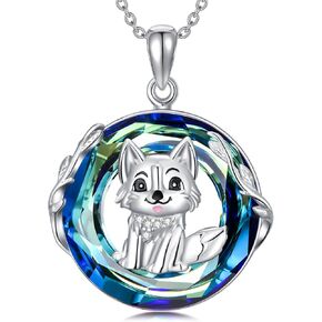 925 Sterling Silver Lab Grown Diamond Crystal Animal Necklace Pendant Gift for Women