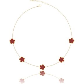 14K Gold Plated Four Leaf Clover Pendant Necklace for Women Lucky Flower Jewelry in Kuwait