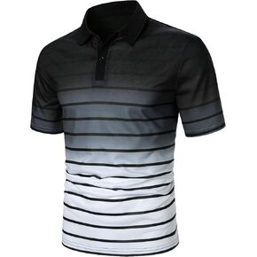 SOLY HUX Men's Golf Shirts Color Tennis Shirt Short Sleeve Casual Work T-Shirt
