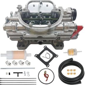 1409 Marine Carburetor Performer 600 CFM 4 Barrel Square Bore with Air Valve Secondary Electric Choke Carburetor Replacement for Marine Engine