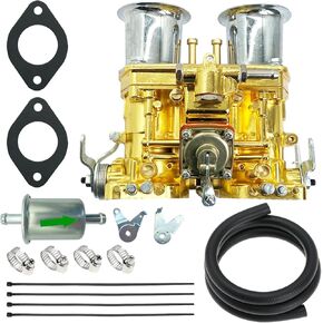 18990035 44 IDF Carburetor Replacement for Weber 44mm Carb 2 Barrel 1968-1979 Transporter Beetle Car Air Horn 18990030 (Golden)