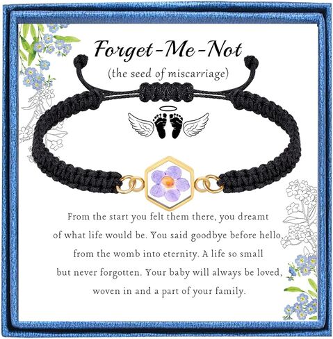 PARTNER Miscarriage Jewelry Gifts for Women Forget Me Not Seed Memorial Bracelets Embryo Loss Keepsake Gifts for Pregnancy Loss Grief Sympathy Bracelet Gift for Women in Saudi Arabia