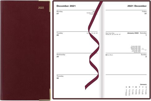 Letts of London Classic Slim Week لعرض المخطط مع المخططين الشهريين، بطول 8.63 بوصة، باللون العنابي، واللوازم المكتبية والمدرسية in Saudi Arabia