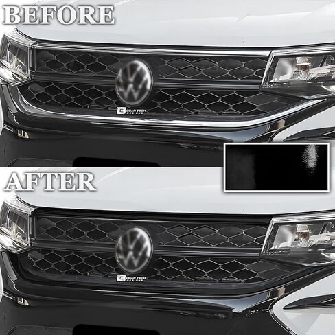 BOGAR TECH DESIGNS Outer Front Chrome Delete Overlay Compatible with Volkswagen Taos 2022-2024, Gloss Black in Saudi Arabia