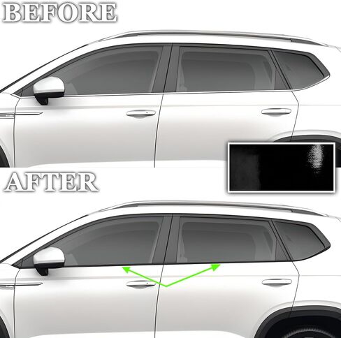 BOGAR TECH DESIGNS Outer Front Chrome Delete Overlay Compatible with Volkswagen Taos 2022-2024, Gloss Black in Saudi Arabia