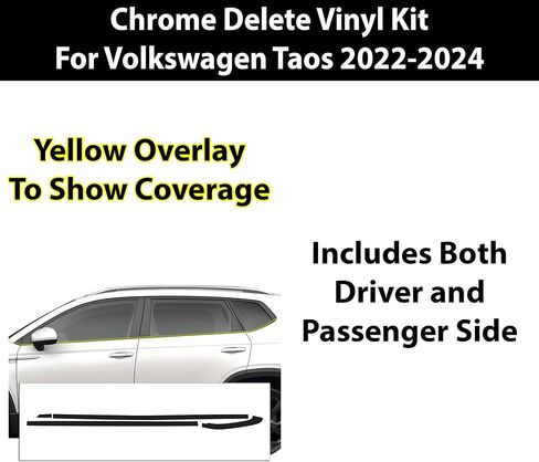 BOGAR TECH DESIGNS Outer Front Chrome Delete Overlay Compatible with Volkswagen Taos 2022-2024, Gloss Black in Saudi Arabia