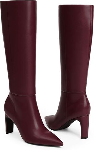 Modatope Knee High Boots for Women 2024, Black Fall Boots Tall Pointed Toe Chunky Heel, Block Heel Womens Side Zipper Winter Size 7.5 in Kuwait