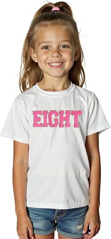 Girl Birthday Shirt 5th 6th 7th 8th 9th 10th Birthday Girl T-Shirt Kid Bday Party Outfit Embroidery Shirt Top 5-10Y in Saudi Arabia