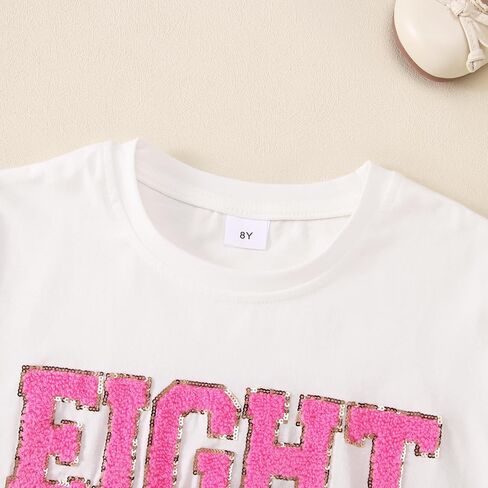 Girl Birthday Shirt 5th 6th 7th 8th 9th 10th Birthday Girl T-Shirt Kid Bday Party Outfit Embroidery Shirt Top 5-10Y in Saudi Arabia