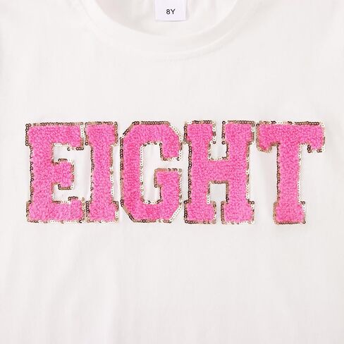 Girl Birthday Shirt 5th 6th 7th 8th 9th 10th Birthday Girl T-Shirt Kid Bday Party Outfit Embroidery Shirt Top 5-10Y in Saudi Arabia