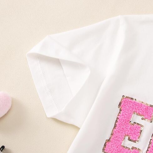 Girl Birthday Shirt 5th 6th 7th 8th 9th 10th Birthday Girl T-Shirt Kid Bday Party Outfit Embroidery Shirt Top 5-10Y in Saudi Arabia
