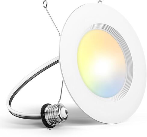 Amico 5/6 بوصة 5CCT LED إضاءة غائرة 12 حزمة، قابلة للتعتيم، مصنفة للرطوبة، 12.5W = 100W، 1000LM يمكن أن تضيء مع حافة يربك، 2700K/3000K/4000K/5000K/6000K قابلة للتحديد، تركيب التحديثية - ETL وFCC in Saudi Arabia
