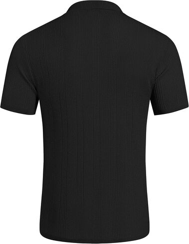 COOFANDY Men's Short Sleeve Knit Shirts Casual Button Down Polo Shirt Fashion Summer Beach Tops in Saudi Arabia