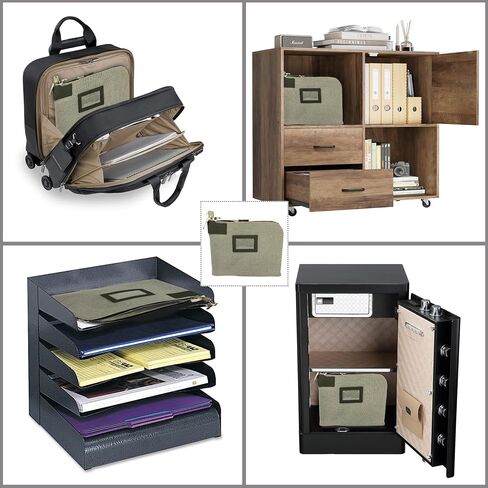 Cash Bag, Money Bank Deposit Register Bag with Lock and 2 Keys, 11 x 8.6 inches, Durable Water-resistant Waxed Canvas and Leatherette Pouch with Zipper for Documents and Jewerly in Saudi Arabia