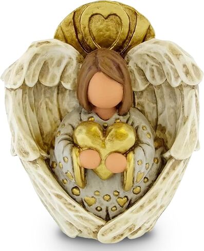 Angel of Love Sculpture, Decorative Figure, Sculpted Hand-Painted Figure, Angel Statue, Home Decor, Gift, Bolitas Series (Golden Heart) in Saudi Arabia