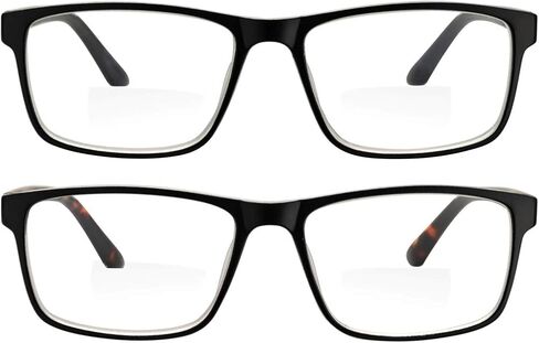 Yogo Vision Bifocal Reading Glasses for Men and Women, Rectangle MultiFocal Readers with Spring Hinges, Retro Design in Kuwait