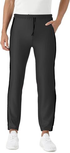 Men's Workout Pants - Polyester Jogging Pants - Brushed Tricot Mens Warm Up and Active Pants in Saudi Arabia