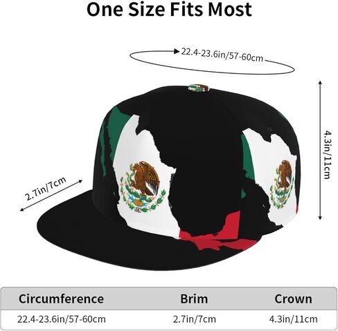 Cute Mexico Flag Hat Unisex Mexican Flag Baseball Cap for Men Women Adjustable Snapback Flat Bill Baseball Cap in Kuwait