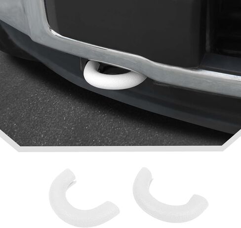 JeCar White Bumper Tow Hook Protector Covers Fit for Ford F150 Trailer Hitch Cover for F150 2009-2024 in Saudi Arabia