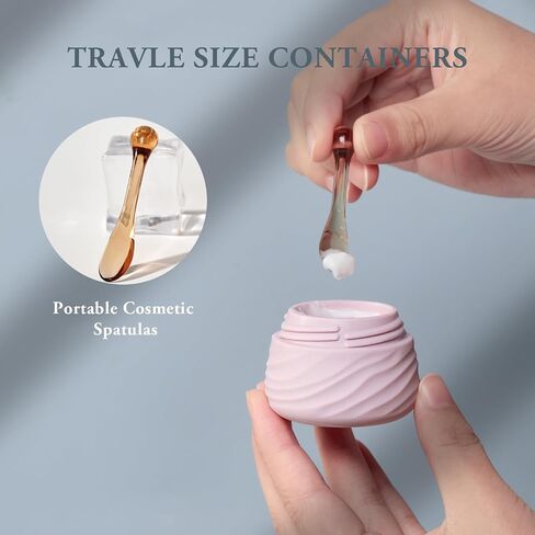 Eternal Moment Travel Containers for Toiletries, Silicone Jars with Lid, TSA Approved Travel Size Bottles with Clear Bag, Leak-proof Travel Accessories Cosmetic for Lotion Face Body Cream (4 Pack) in Kuwait