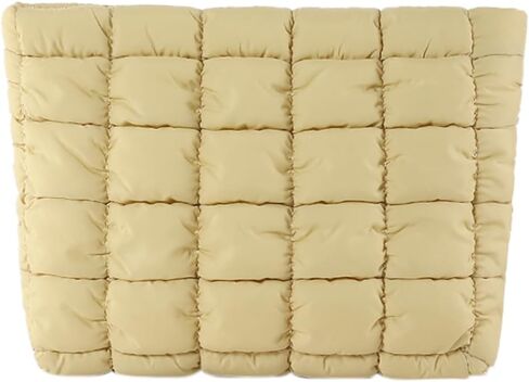 Puffy Quilted Makeup Bag Cosmetic Bags Travel Cute Puffer Solid Toiletry Organizer Pouch Storage Clutch for Women in Kuwait