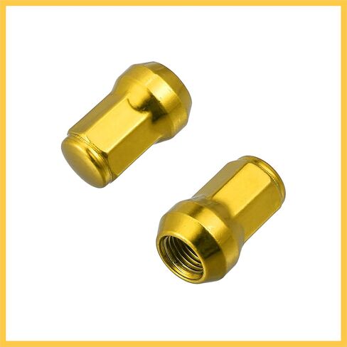 M12 x 1.25 سيارة العروة المكسرات مخروط مقعد نهاية مغلقة انتفاخ الجوزة عرافة عجلة الجوز مع مفتاح المقبس لهجة الذهب - حزمة من 20 قطع غيار السيارات in Kuwait