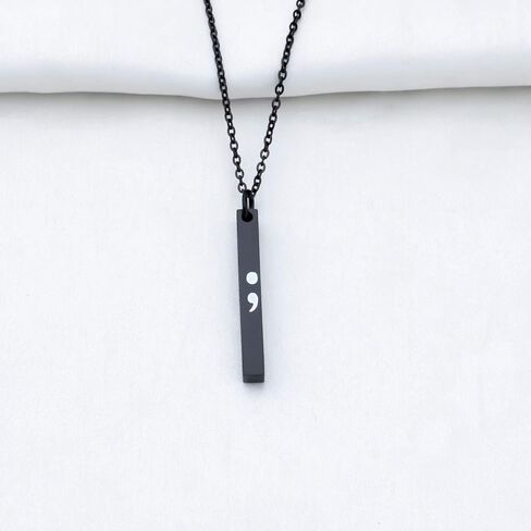 bobauna قلادة شريطية بفاصلة منقوطة، قصتي لم تنته بعد، هدية مجوهرات للتوعية بالصحة العقلية مع بطاقة تهنئة in Kuwait