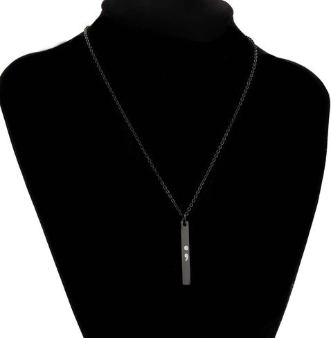 bobauna قلادة شريطية بفاصلة منقوطة، قصتي لم تنته بعد، هدية مجوهرات للتوعية بالصحة العقلية مع بطاقة تهنئة in Kuwait