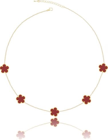 14K Gold Plated Four Leaf Clover Pendant Necklace for Women Lucky Flower Jewelry in Kuwait